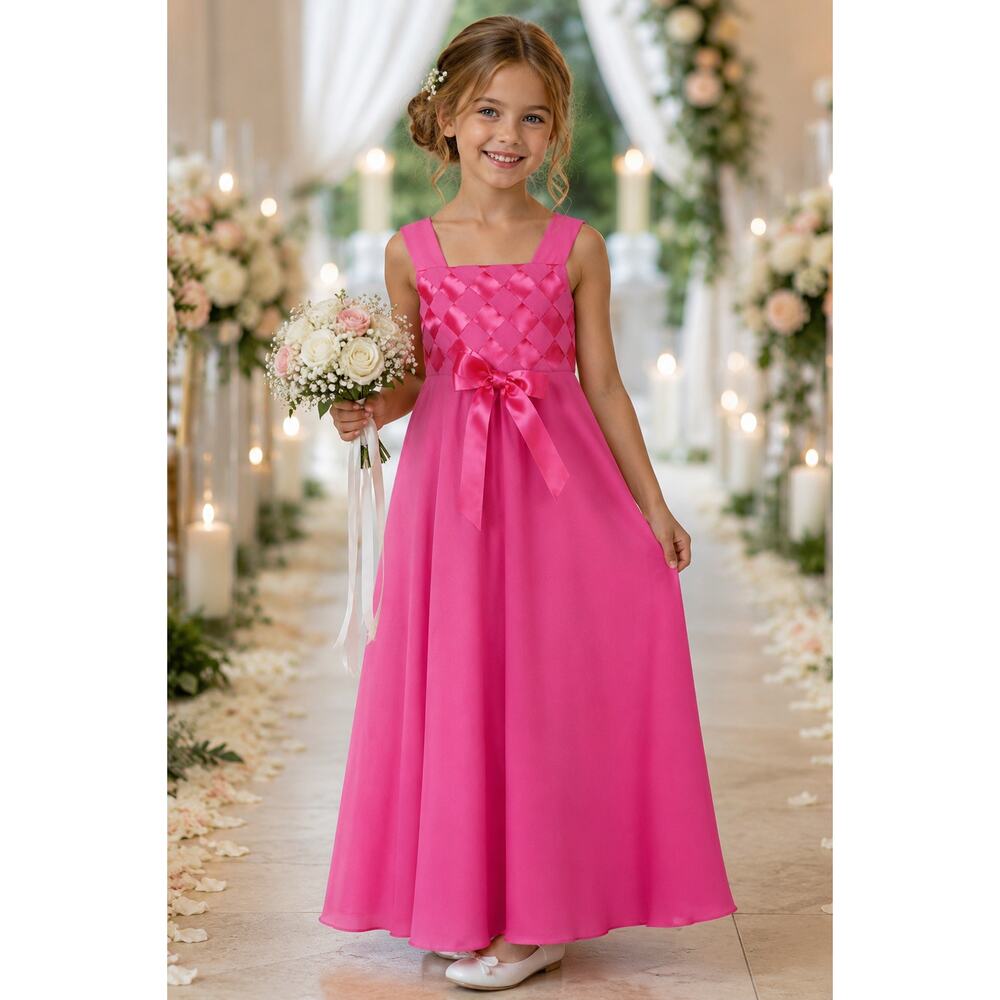 NWT Bonnie Jean Girls Size 10 Pink Flower Girl Wedding Party Dress